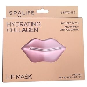 SpaLife Hydrating Collagen Lip Mask 6 Pack Red Wine Antioxidants
